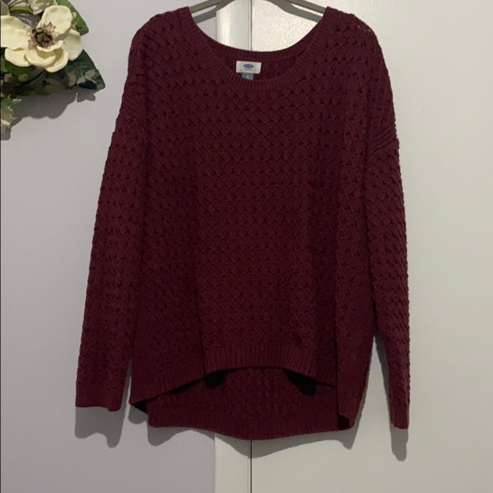 Burgundy Red Knit Sweater